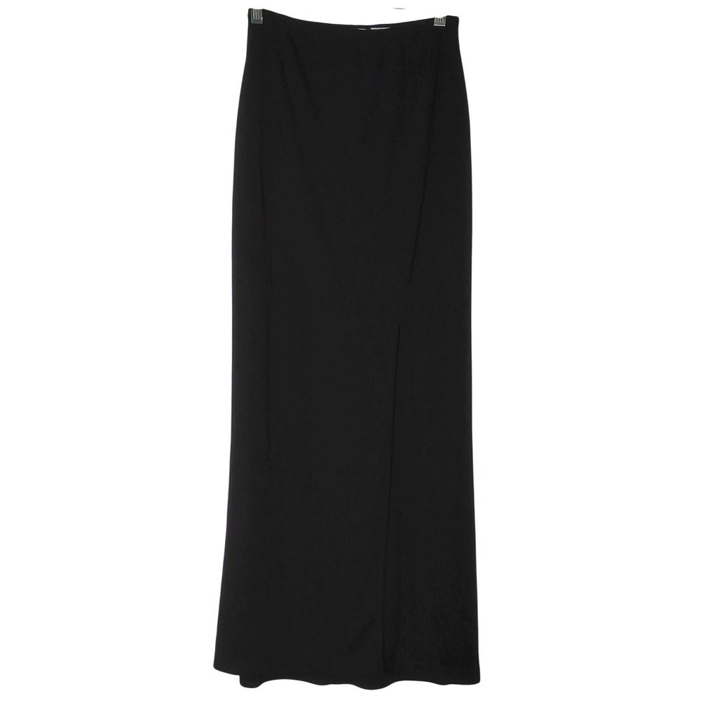 Derek Heart Maxi Skirt Women Size M Black Slit High Waist Stretch Y2K Gothic